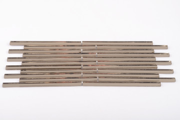 Glass and mirror mosaic without reflections isolated on a white background. For construction and repair in the bathroom, pool, kitchen.