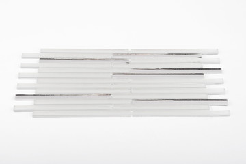 Glass and mirror mosaic without reflections isolated on a white background. For construction and repair in the bathroom, pool, kitchen.