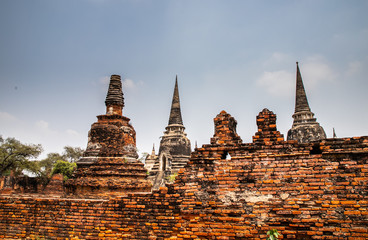 Fototapeta premium Wat Phra Si San Phet, a Buddhist temple of archaeological park, Ayutthaya, Thailand