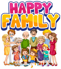 Obraz na płótnie Canvas Happy family member character