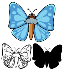 Fototapeta na wymiar Set of butterfly cartoon
