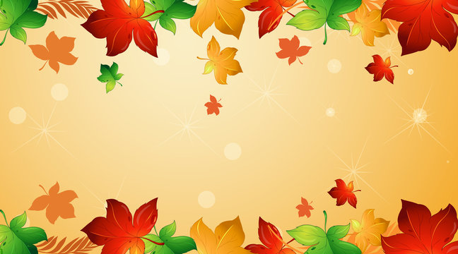 Background design template with falling leaves
