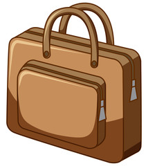 Brown bag on white background