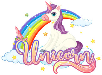 Cute unicorn with unicorn sign