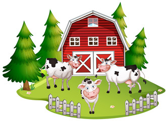 Obraz na płótnie Canvas Cow at farm land