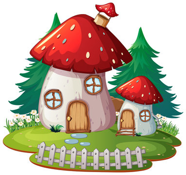 solated fantasy mushroom house