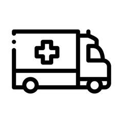 ambulance car icon vector. ambulance car sign. isolated contour symbol illustration