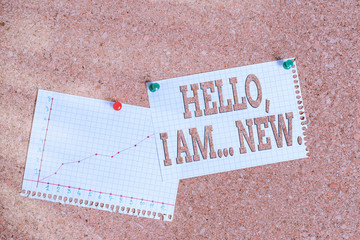 Conceptual hand writing showing Hello I Am New. Concept meaning used greeting or begin telephone...