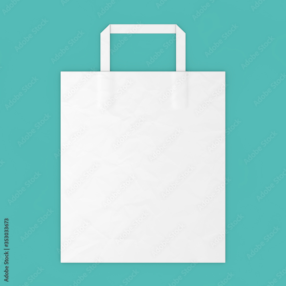Poster White Paper Bag Mockup with Blank Space for Your Design. 3d Rendering