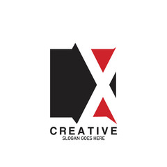 Creative Negative Space Letter X Modern Business Logo Vector Design Template.