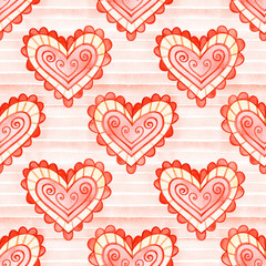 Obraz na płótnie Canvas Heart seamless pattern. Valentines Day Illustration background.