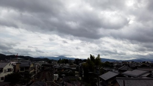 Timelapse of clouds moving over Arashiyama, Japan