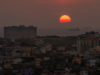 beautiful sunset at manila bay, Manila, Philippines,Apr 12, 2020