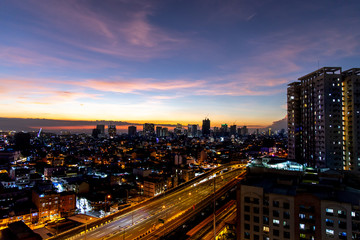 Fototapeta na wymiar Manila City Landscape In Quarantine, Manila, Philippines, Apr 28, 2020