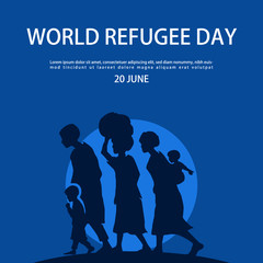 World Refugee Day Vector Design Template. Creative greeting card or banner vector illustration 
