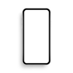 Modern smartphone frame mockup isolated on white background, front view. Vector illustration