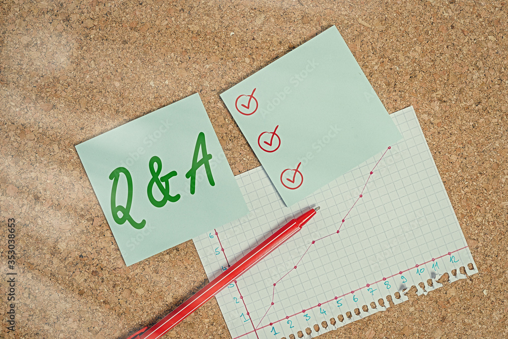 Poster text sign showing q and a. business photo text a period of time or an occasion when someone answers 