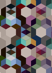 abstract colorful hexagon background for book cover, background, wallpaper, template, pattern
