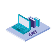 laptop computer portable isometric icon