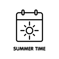 Summer time outline icon design illustration on white background