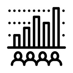 tourist bar graph icon vector. tourist bar graph sign. isolated contour symbol illustration
