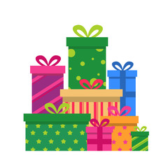 birthday gifts boxes. Vector