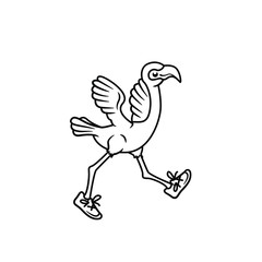 Flamingo in sneakers and sombrero mascot