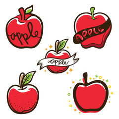 apple label logo set illustration