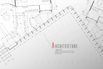 Architecture and Blueprint background.paper art style.