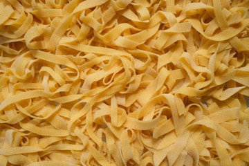 Italian homemade noodles, top view
