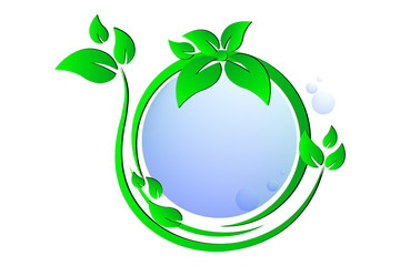 vector illustration of a green globe, green world