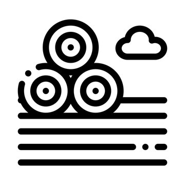 recommend clip art: haystacks on ground icon vector. haystacks on ground sign. isolated contour symbol illustration