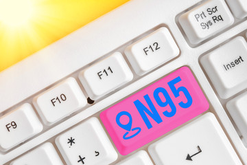 Text sign showing N95. Business photo text an individualal protective equipment that are used to...