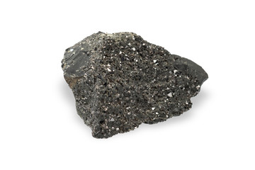 .Magnetite mineral isolated on white background