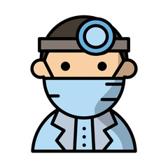 doctor wearing medical mask fill style icon
