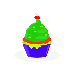 illustration of green cupcake vektor design