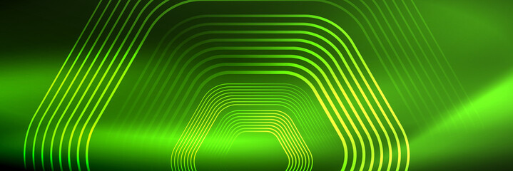 Shiny neon lines, stripes and waves, technology abstract background. Trendy abstract layout template for business or technology presentation, internet poster or web brochure cover, wallpaper