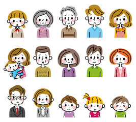 色んな世代の人物　困る　疑問　不安