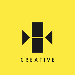 Flat Negative Space Initial Letter X Logo Icon Simple Vector Design Template.