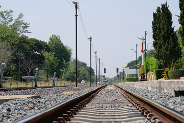 railroad tracks in the countryside