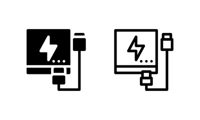 Power Bank Recharge Smartphone Icon, Logo, Vector