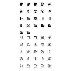 Set of Electric Car Recharge Station style icon - vector