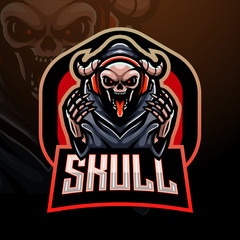Skull gaming esport logo mascot design