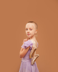 graceful girl in clothes for ballroom dancing