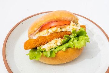 フィッシュバーガー　Typical fish fried burger set