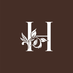 Letter H Luxury Logo Icon design, monogram vintage rustic, ornate style design template