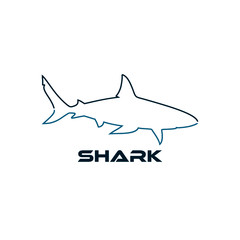 Sea fish of shark icon isolated on white background