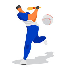 baseball player. vector image of a baseball player. athlete with a bat. hitting the ball