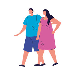 couple in love faceless, adorable couple, woman and man happy on white background vector illustration design