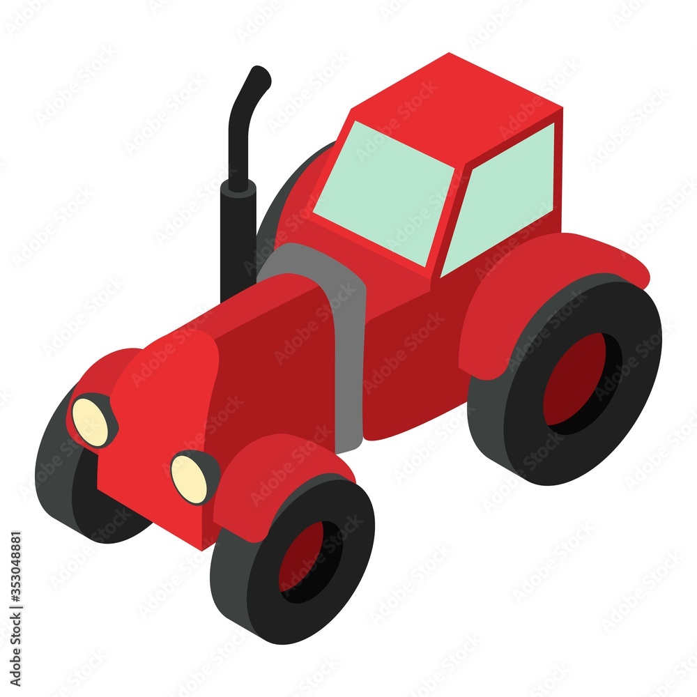 Poster tractor icon. isometric of tractor vector icon for web design isolated on white background